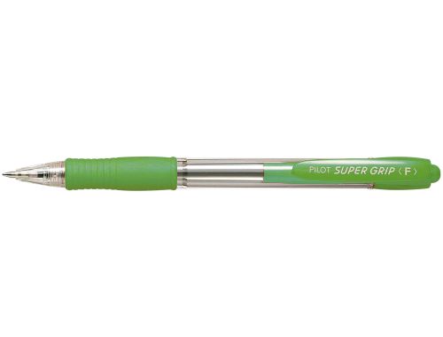 Esferografica pilot super grip verde claro -retratil -com grip-tinta base de oleo , Pilot , 28595 , 4902505160813